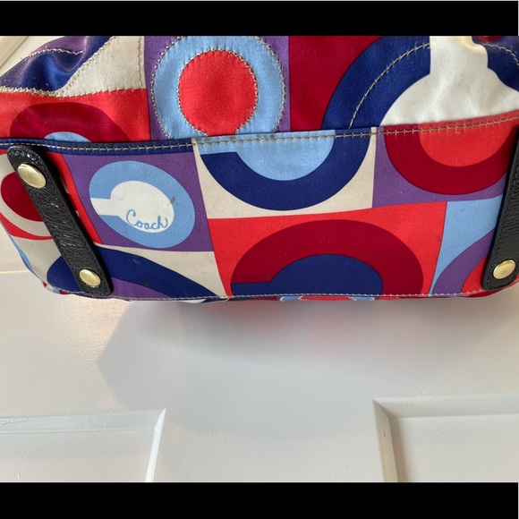 Coach Statement Blue, White, Red, Purple Handbag - Picture 4 of 11